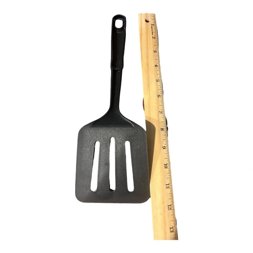 Vintage Made In USA Black Nylon Slotted Spatula Flipper Turner 11.5 Inches EUC